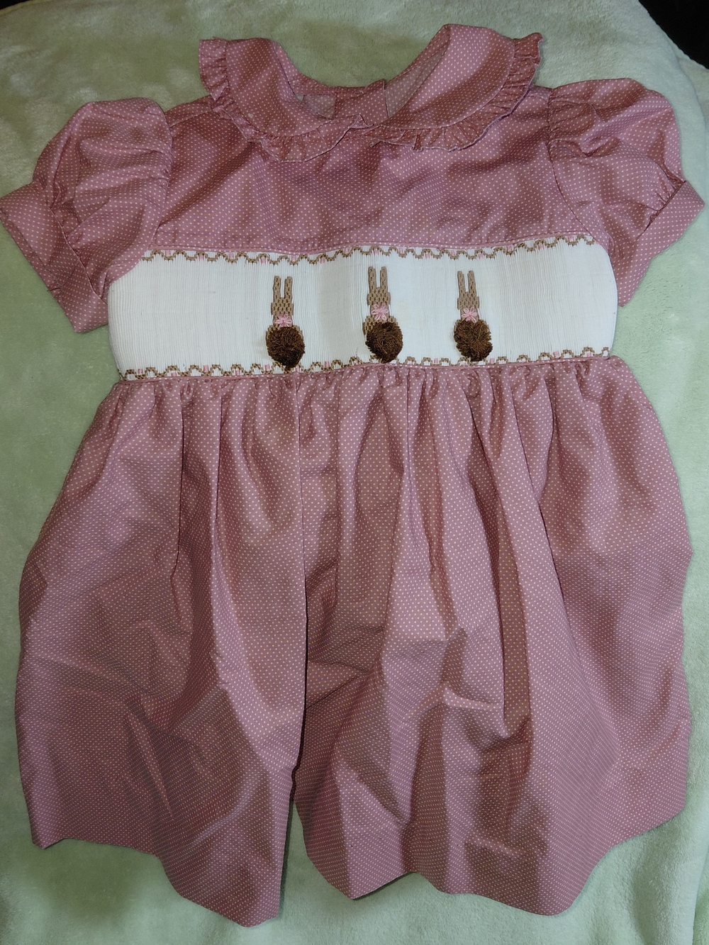 Vintage 1990's Edgehill Collections Sz 12months Smocked Dress - Embroidered